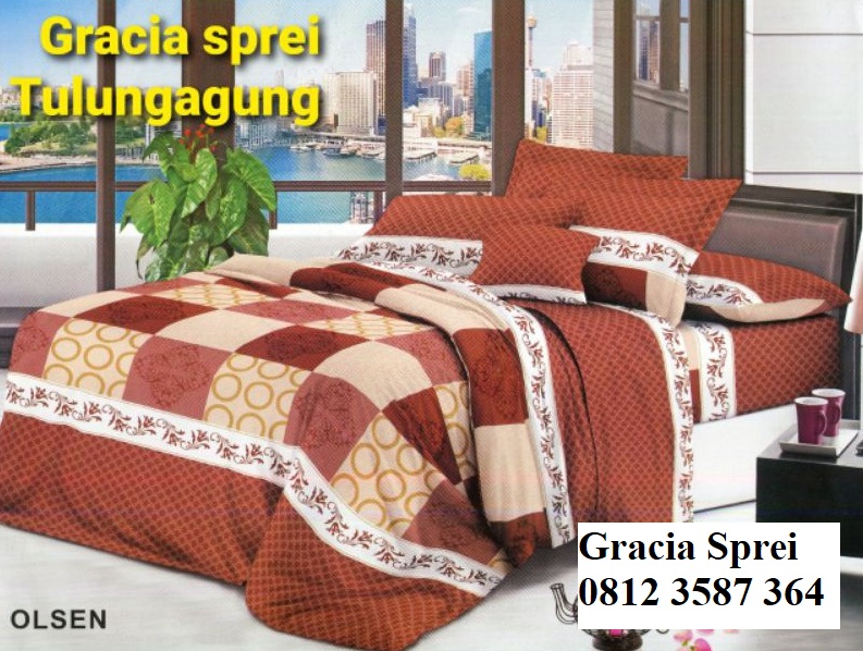 <p>Sprei Disperse Minimalis Olsen dengan motif kek